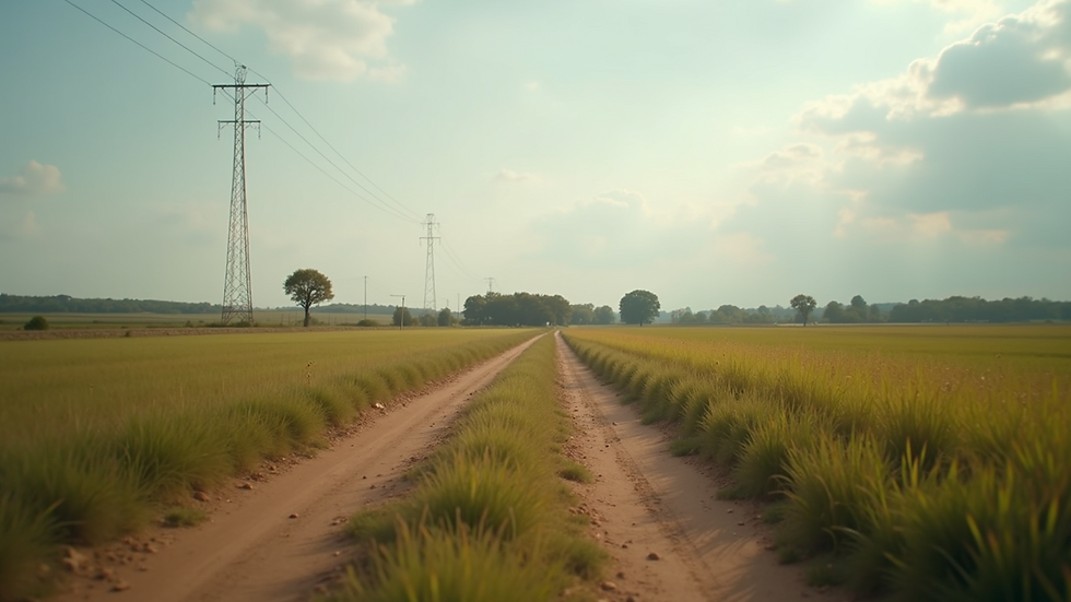 Eye-level view of a rural land parcel with clear boundaries