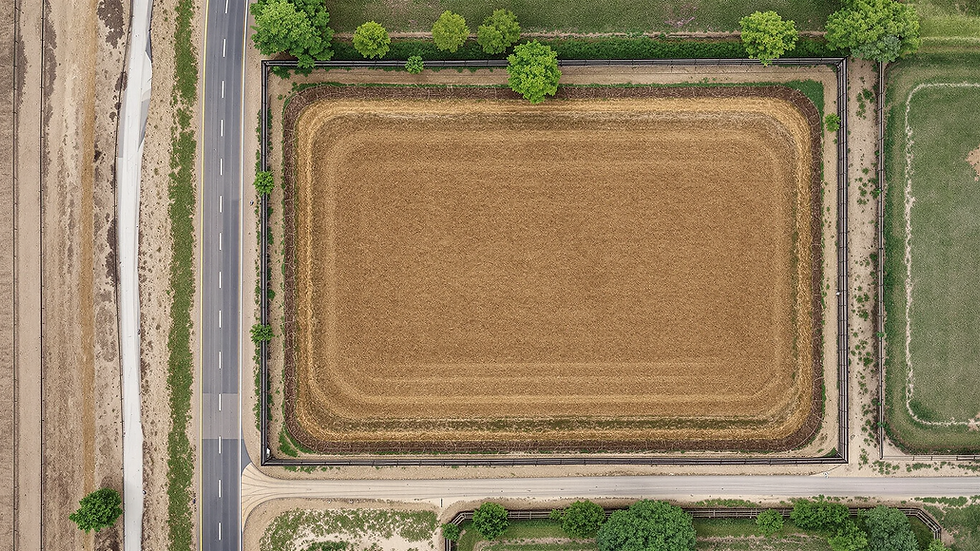 Top-down aerial view of a vacant land parcel