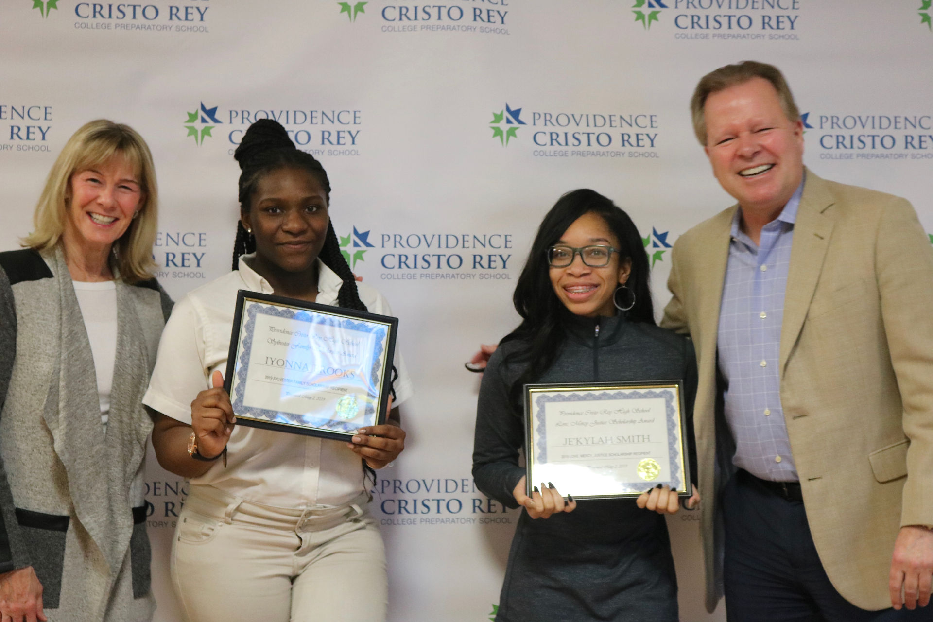 Scholarship Winners with funders