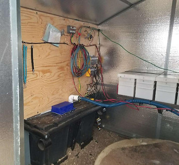 interior image of insulated well house, livestock winter watering system