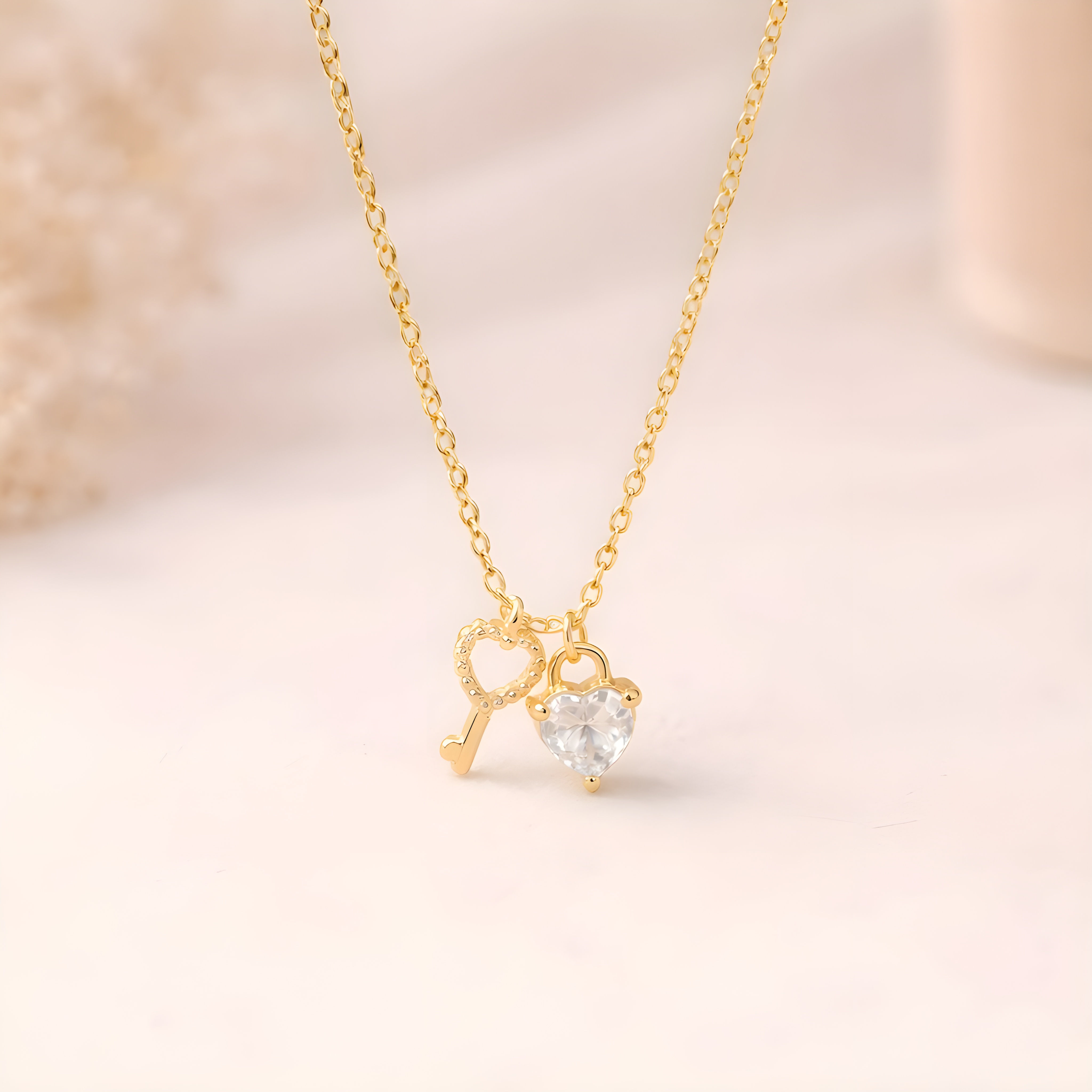 Heart & Key Necklace