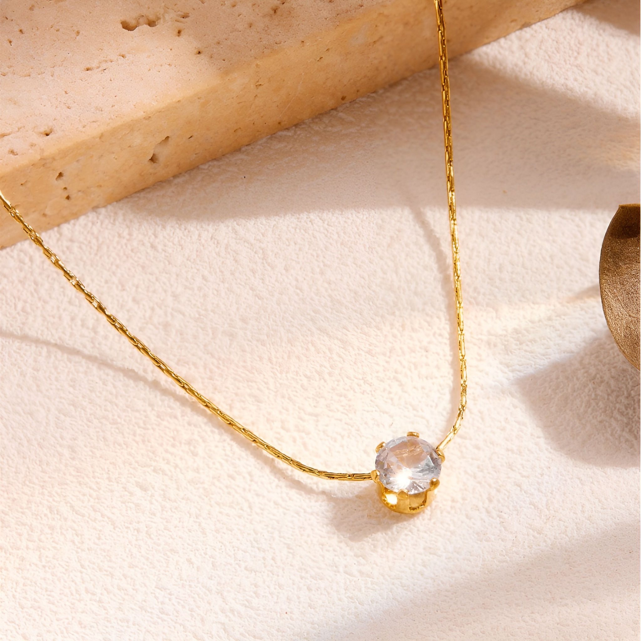Dainty Round Crystal Necklace