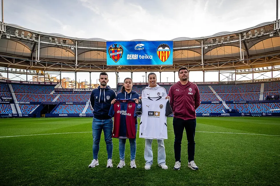 Roger Lamesa, Paula Fernández, Marta Carro y Cristian Toro en el Media Day. Foto: Levante UD.