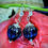 Thumbnail: Blue Bud & Cubic Zirconia Earrings, Sterling Silver