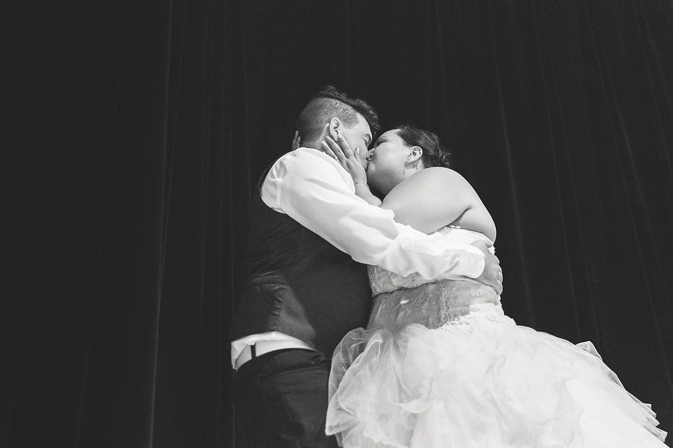 Kiss at reception