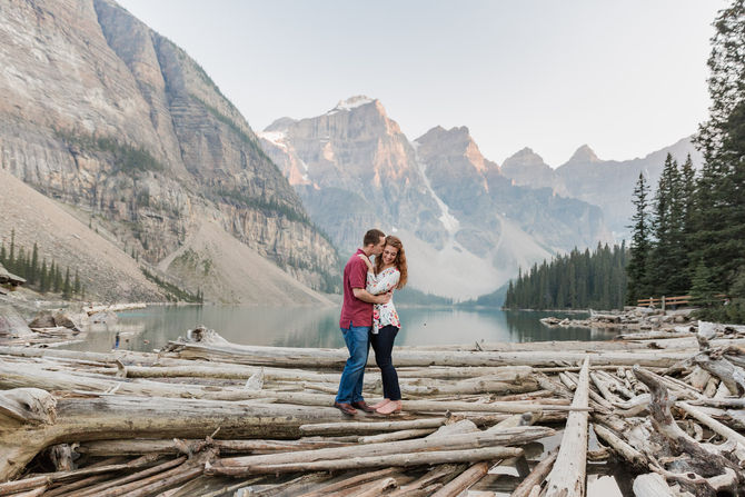 Banff Moraine Lake couples Portraits - Adventurous Alberta Photographer