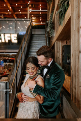 Wedding portraits at a bar in Edmonton Alberta