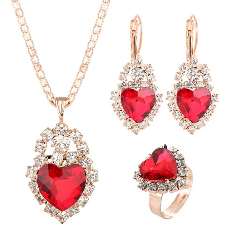 Jewelry Sets Women Wedding Jewelry Set for Brides Gold-Color Zirconia Earring Pe