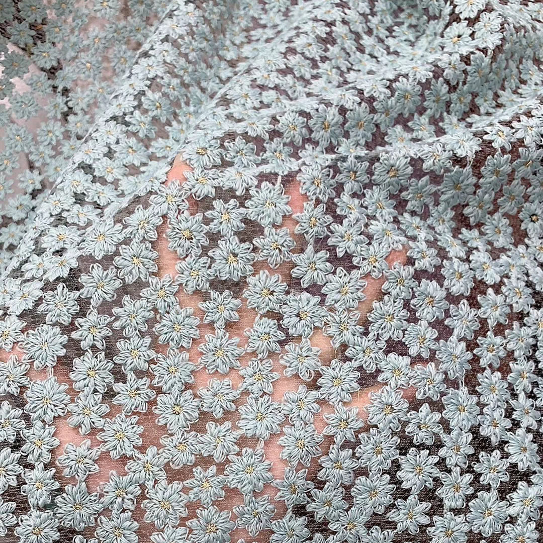 Cotton Floret Embroidery Lace Fabric DIY Sewing women's Fabric Wedding Dress/Ski