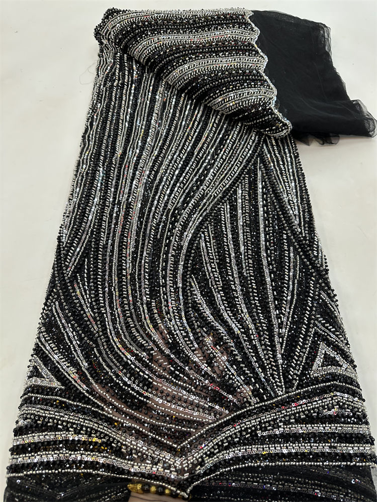 High-End Luxury Beads French Embroidery Groom Lace Fabric African Nigerian With