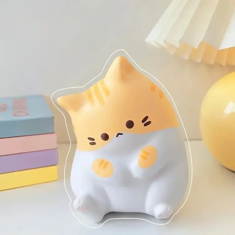 Soft PU Slow Rebound Cartoon Cat Pop Fidget Toy, 1PC Adorable Squeeze Ball, Stre