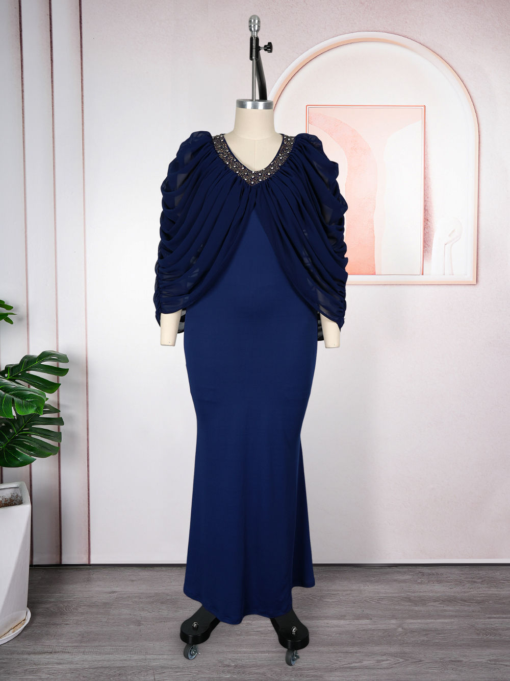 Elegant African Dresses for Women Plus Size Outfits Evening Party Long Dress Das