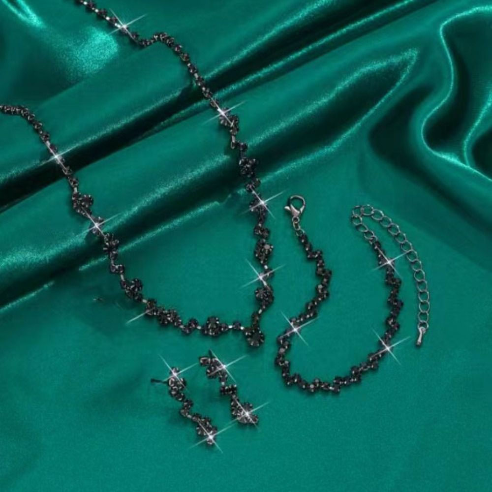Wedding Party Shining Crystal Jewelry Set Rhinestone Diamond Earrings Luxury Bra