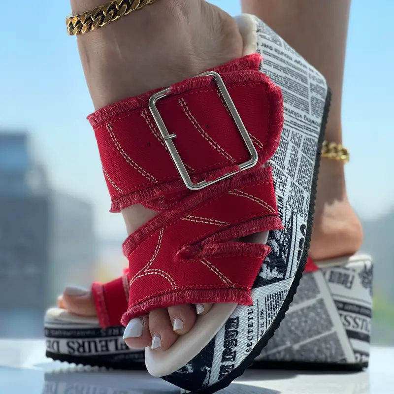Women Sandals Casual Fashion Vacation Daily Shoes Women Summer New Buckled Denim