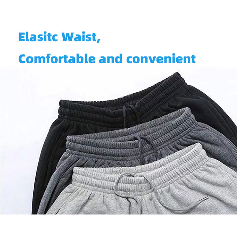 Thin Men's Sweatpants Joggers Pant Sport Tracksuit Wide Leg Straight Trouser Plu