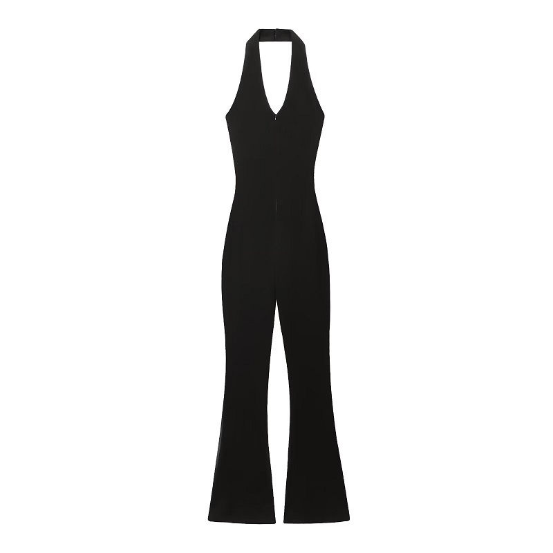 MUJER 2025 Long Jumpsuit Woman Flared Fitness Jumpsuits for Women Black Summer W
