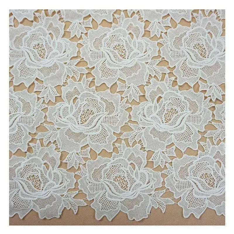 New African Fabric Quality Nigerian Water Soluble Lace Fabric for Party Dress Ev