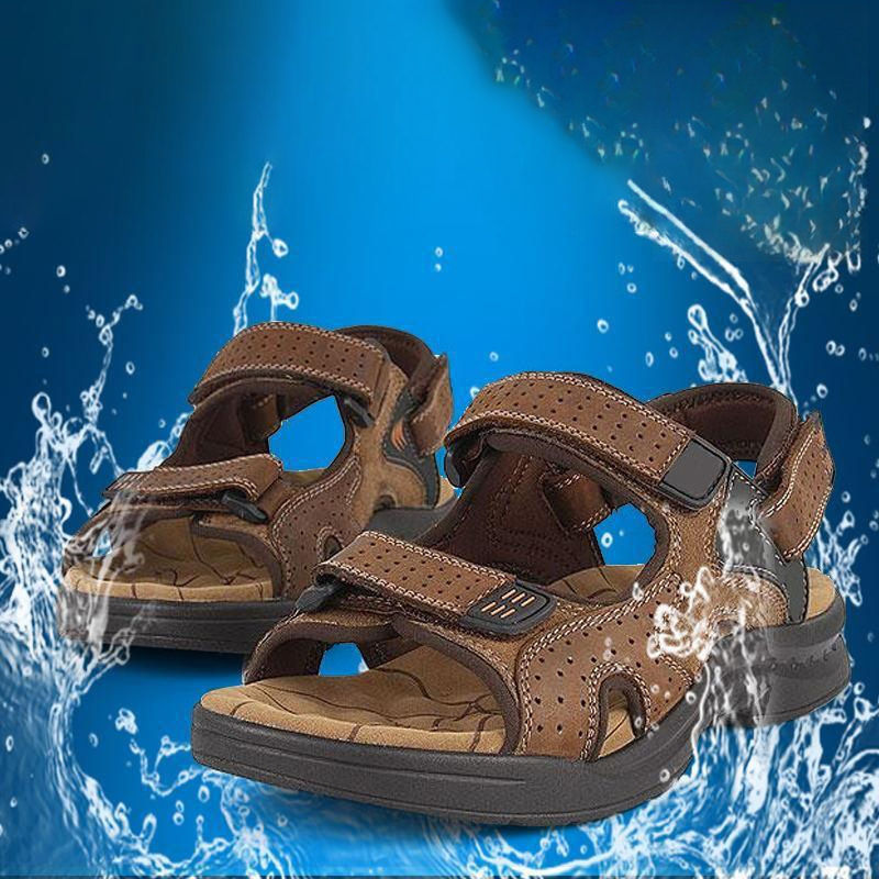 New Brand Classic Mens Sandals Summer Genuine Leather Sandals Men Outdoor Casual