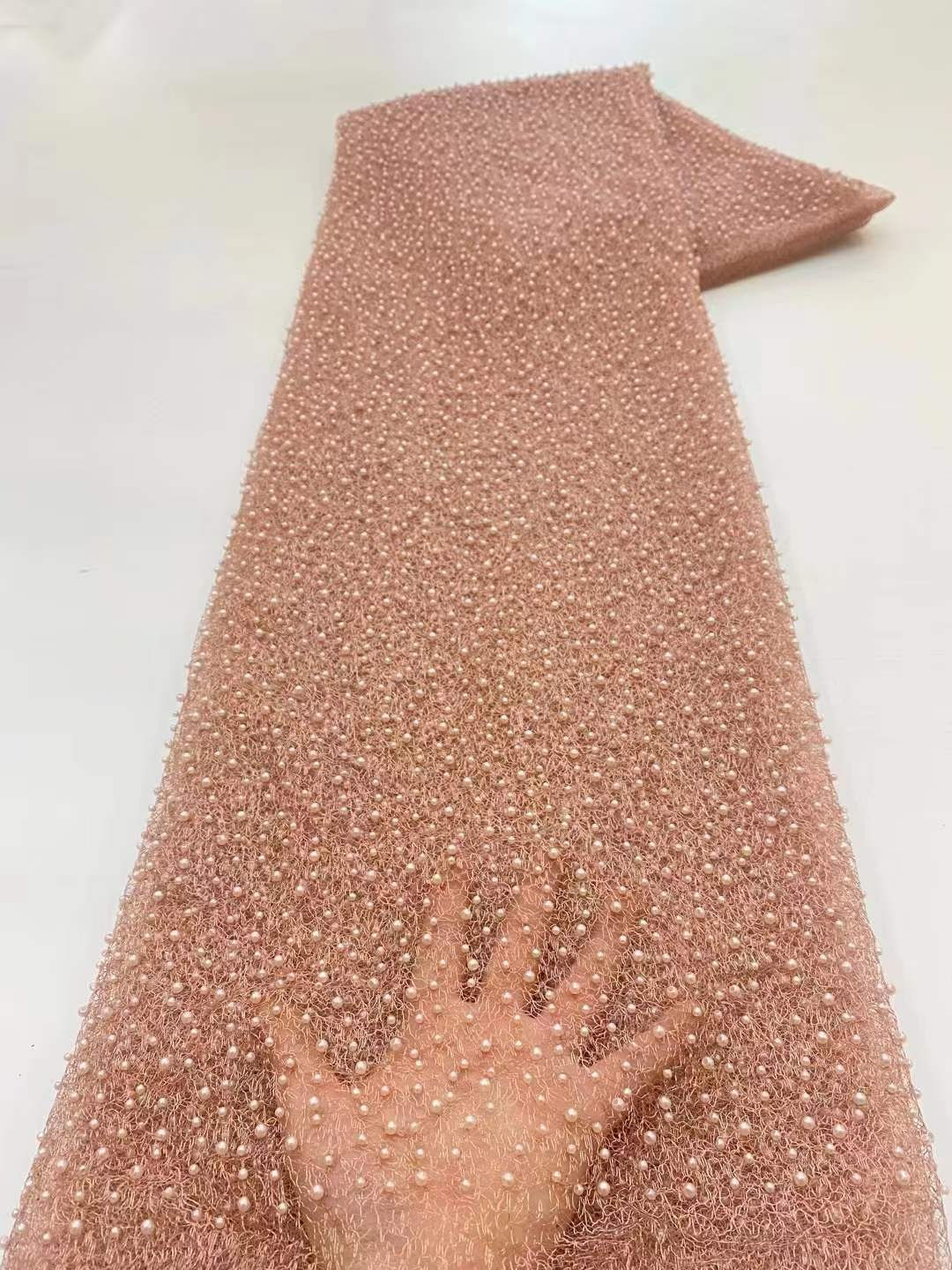 8 Colors African Beads Sequins Net Lace Fabric High Quality Embroidery French Me