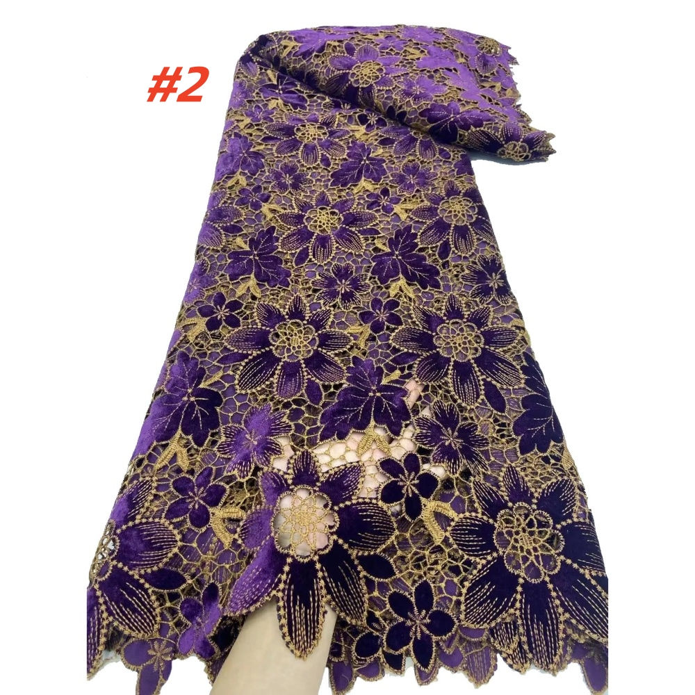 Nigerian Guipure Velvet Lace Fabric Embroidery 2026 Latest African French Velvet