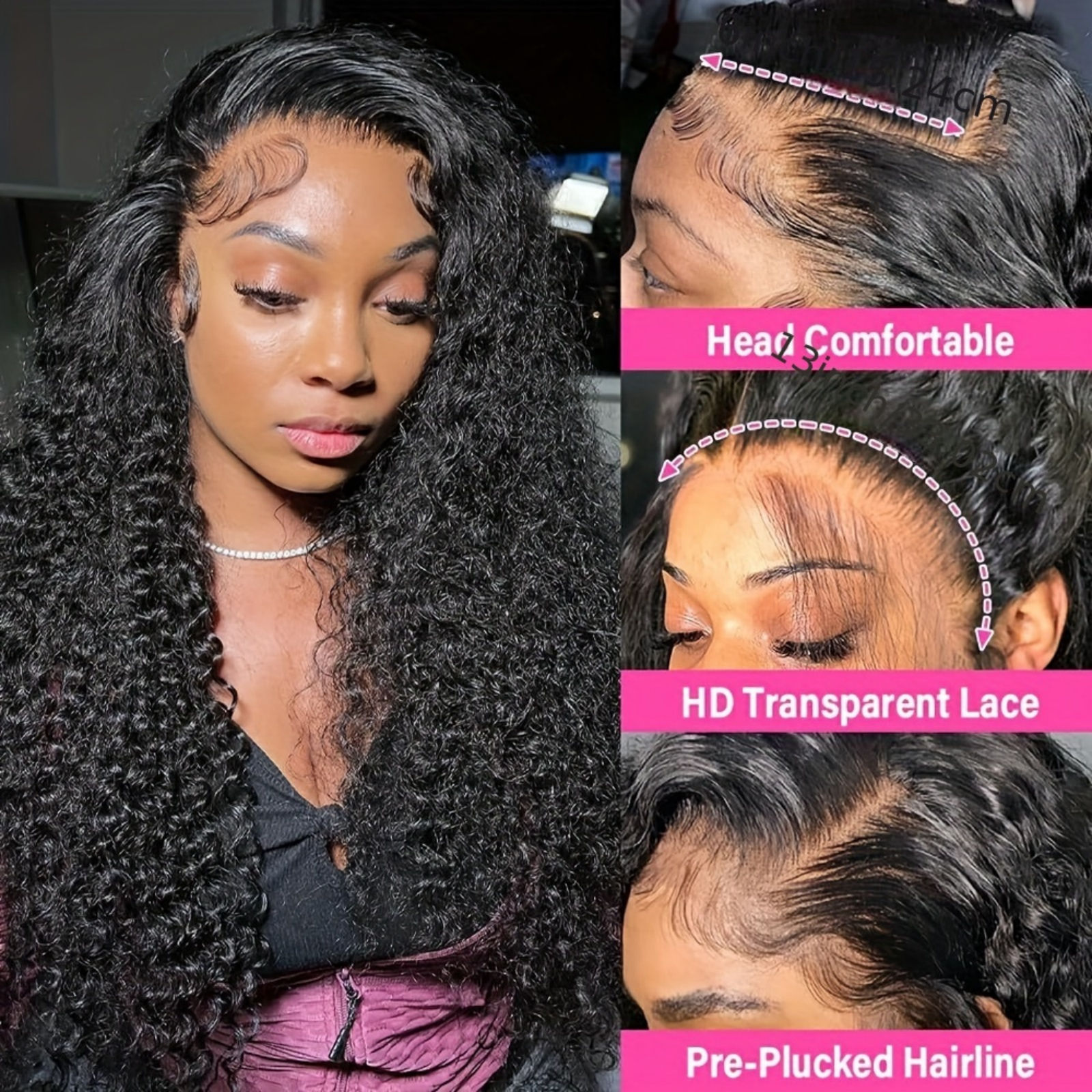 13x4 Burmese Curly Deep Wave Curly Human Hair Wig Glueless Wet and Wavy Lace Fro