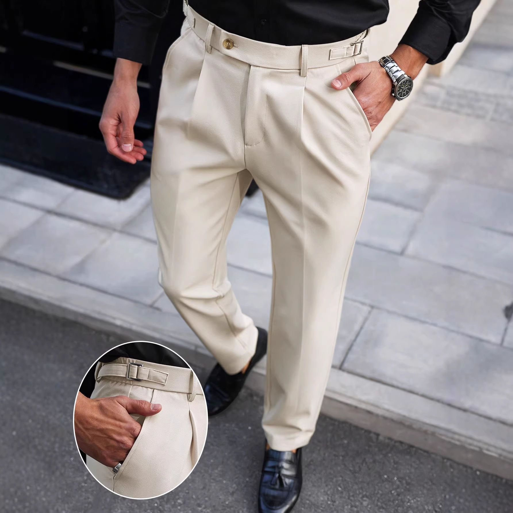 Men's Casual Fashion Pants Straight Fit Comfortable Skin-Friendly Comfortable Ve