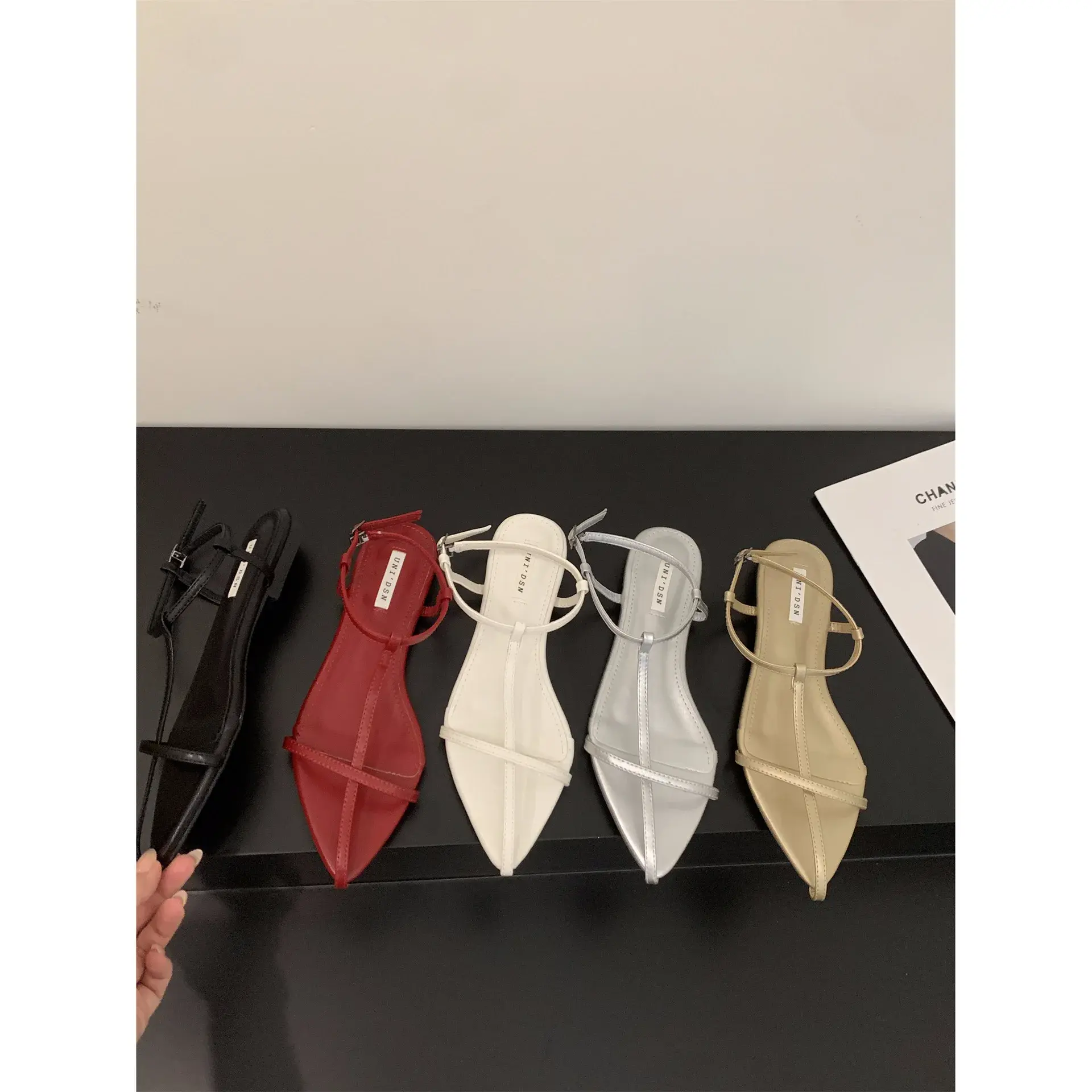 2025 Ladies Shoes Summer Sandals Suit Female Beige Open Toe Clear New Black Peep