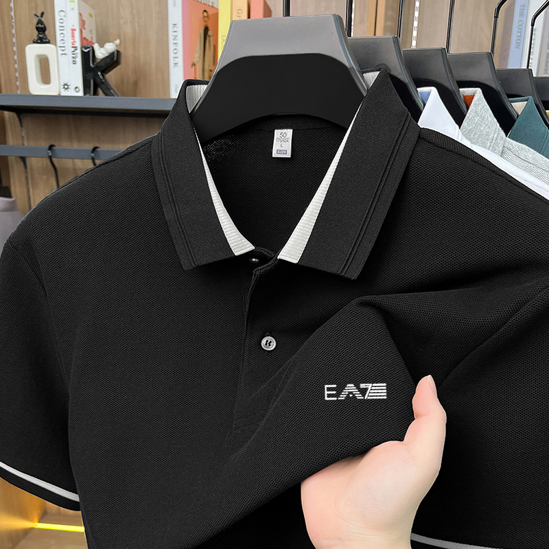 Luxury brand men's short sleeved polo shirt letter printed top 2026 summer 100% 