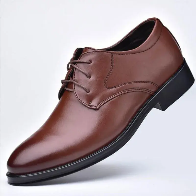 Men's Shoes Black Leather Formal Shoes for Men Oxfords Male Wedding Party Office