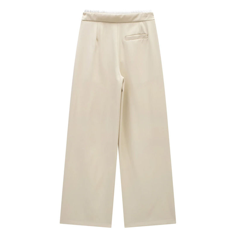 HXAO Women Pants Summer Baggy Pants For Woman Pleats Casual Black Pants Office L