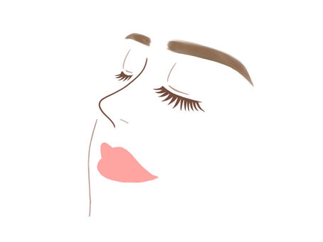 アートメイクを施された女性のイラスト