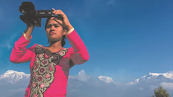 Poster image_wide_Belmaya in 2017 at Sarangkot, with Macchapucchre peak and Annapurna rang