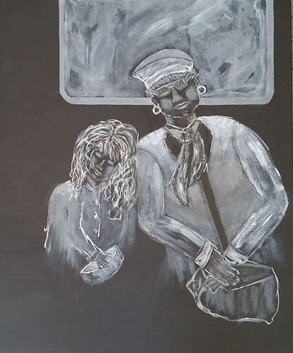 Subway #6. Sixth in the Seen (Scene) on The Subway Series of paintings by Randy Zucker.