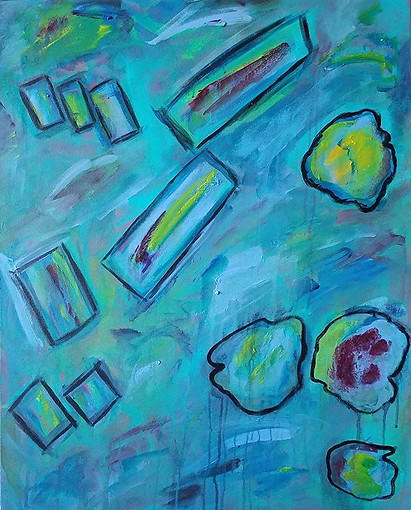 Behind My Eyelids 1. . Part of the Behind My Eyelids series of paintings by Randy Zucker