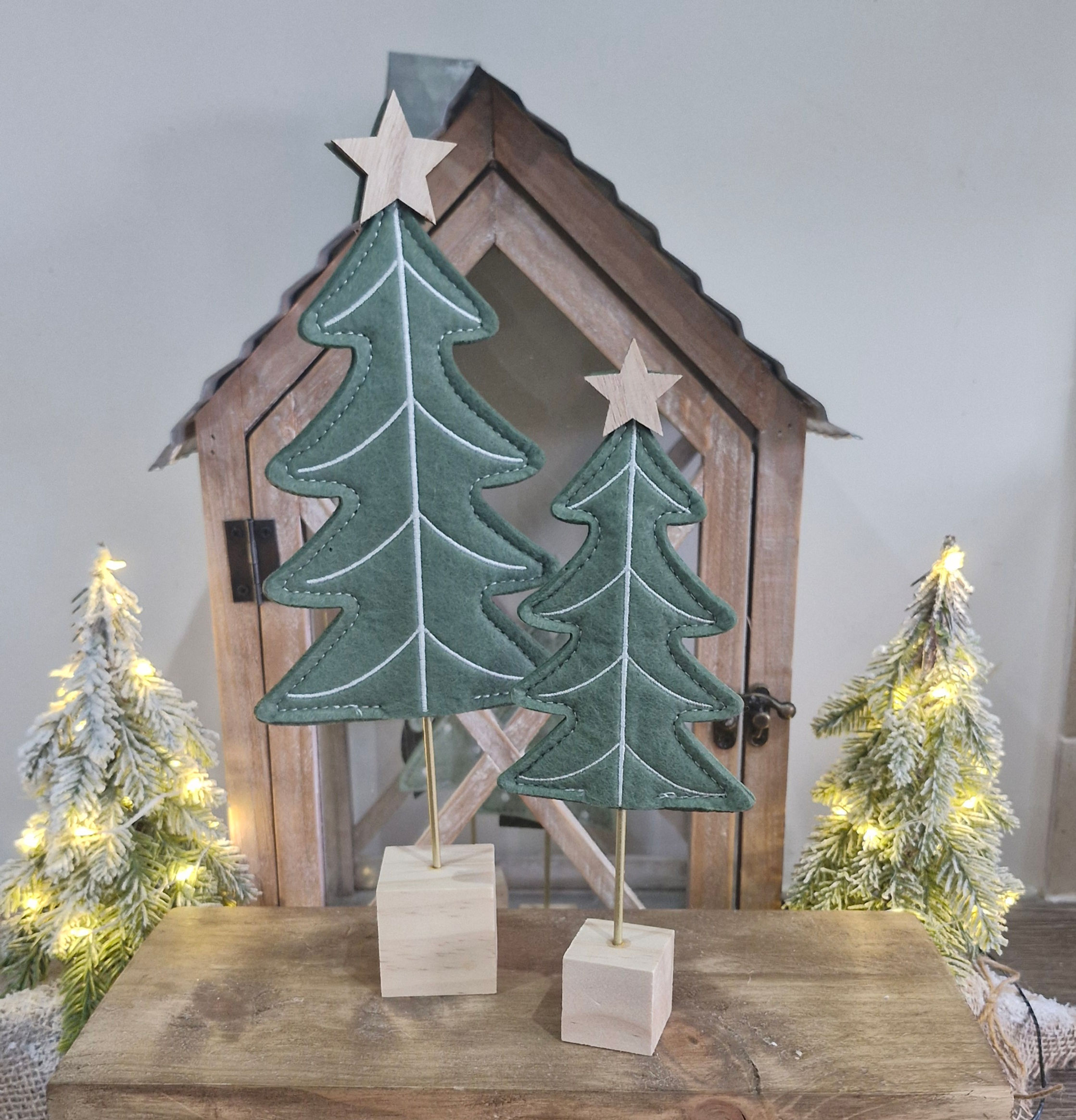 Green Felt Fir Trees
