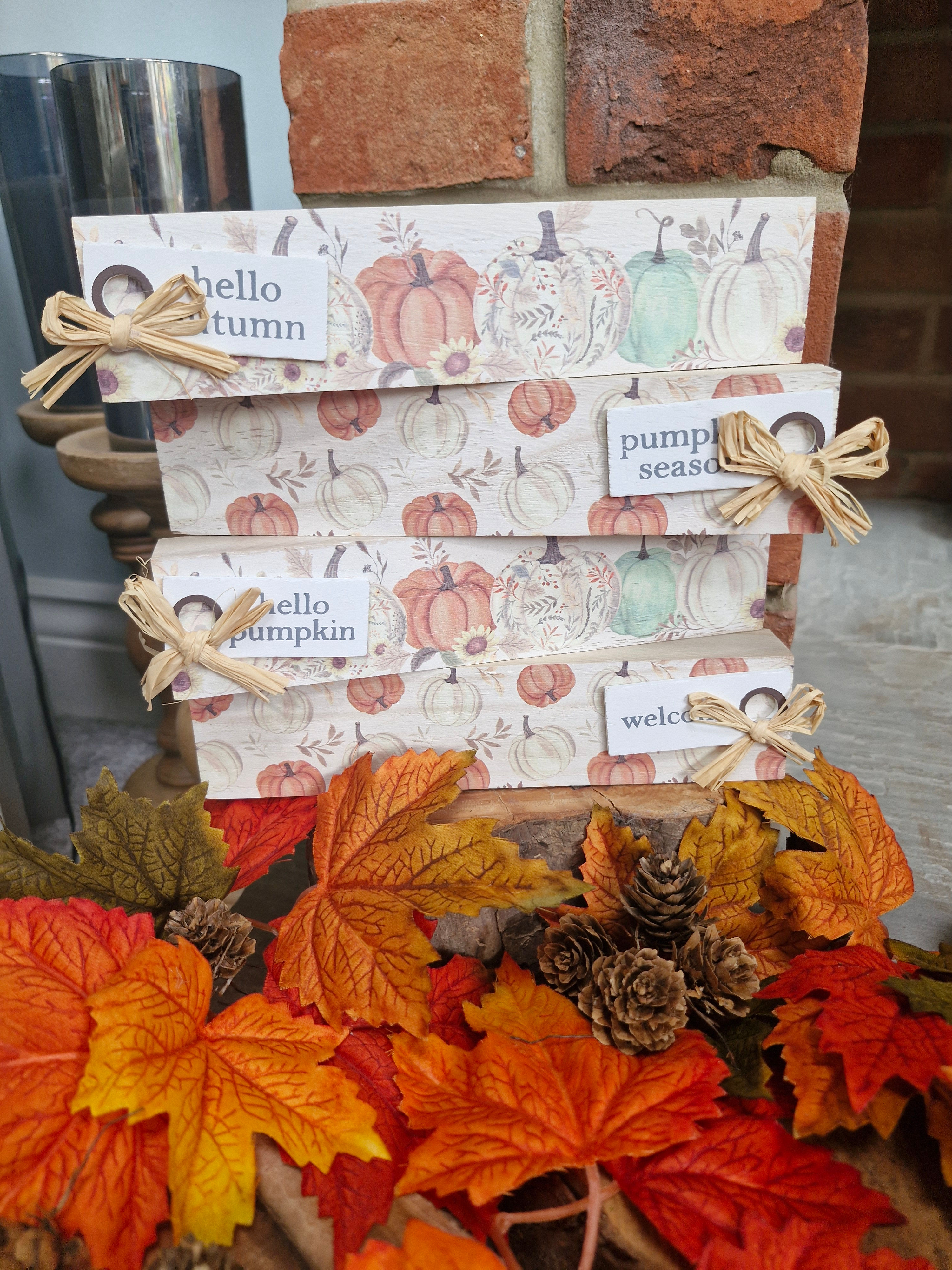 Rectangular Pumpkin Themed Signs