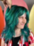 teal butterfly haircut