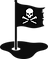 Unforegiving GC skull and flag golf logo