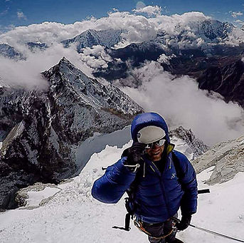 Tom Horrocks climbing Kyajo Ri Nepal