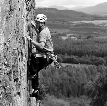 Tom Horrocks climbing in Scotland