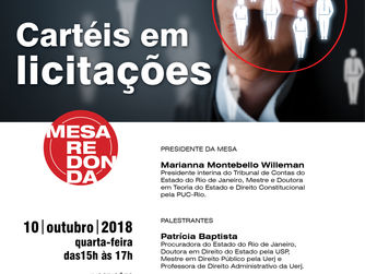 DEBATE SOBRE CARTEL EM LICITAÇÃO ACONTECERÁ NO TCE-RJ