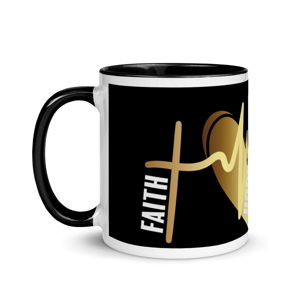 Thumbnail: Faith Hope Love Mug with Color Inside