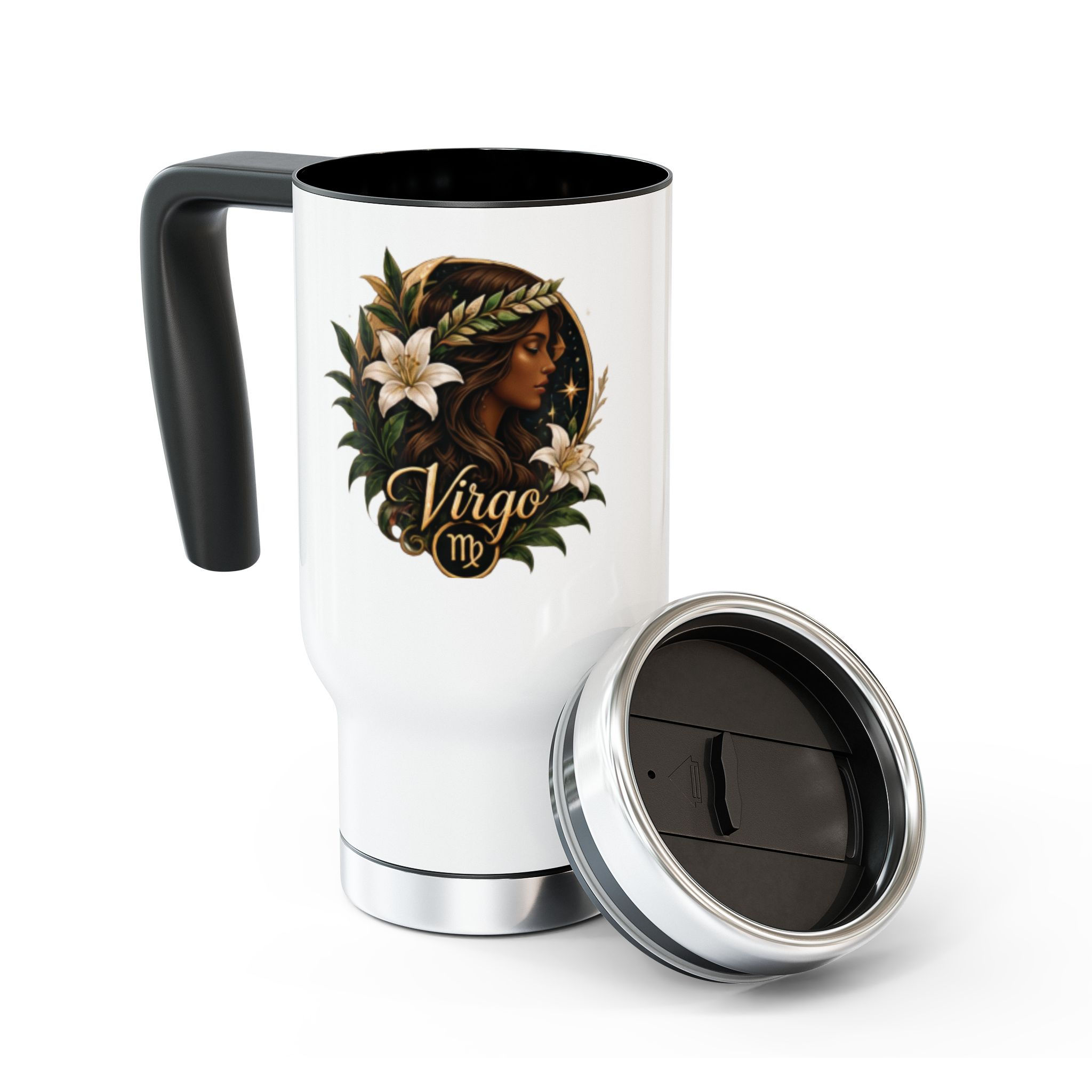 Virgo Travel Mug — 14oz Stainless Steel Handle Mug 