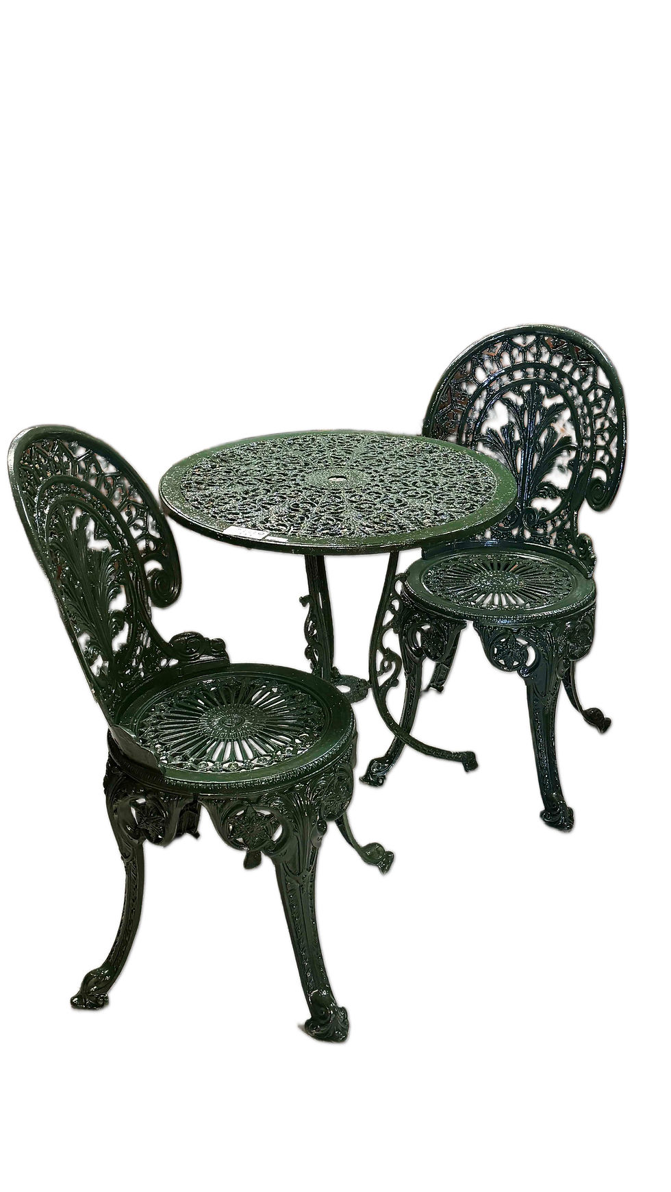 Thumbnail: Antique-Style Outdoor Bistro Set in Verdigris Green