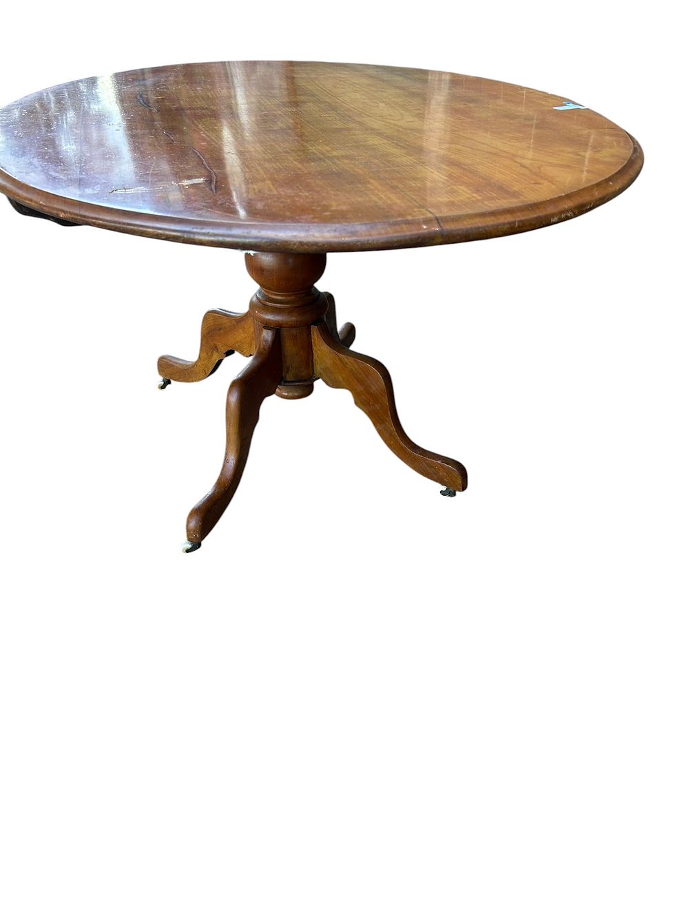 Thumbnail: Oval wooden pedestal dining table