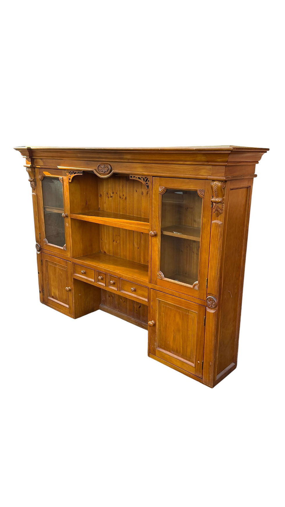 Thumbnail: Hardwood ornate hutch