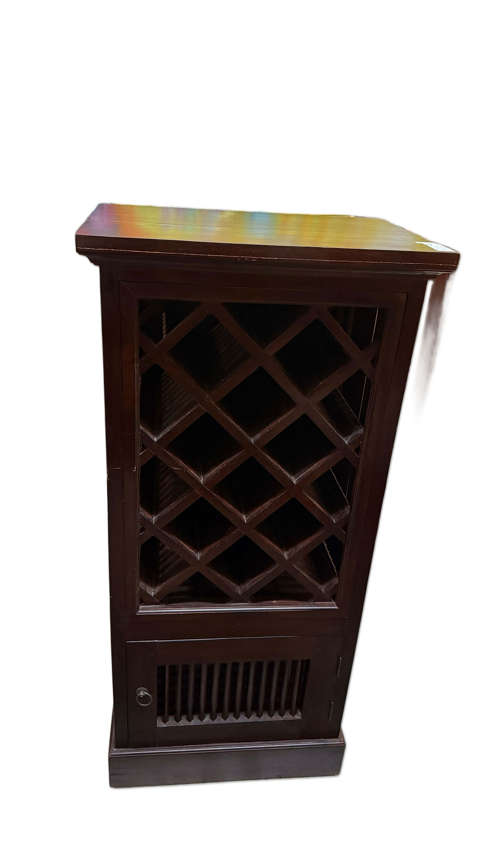 Thumbnail: Dark Brown Mahogany Wood Wine Rack Cabinet