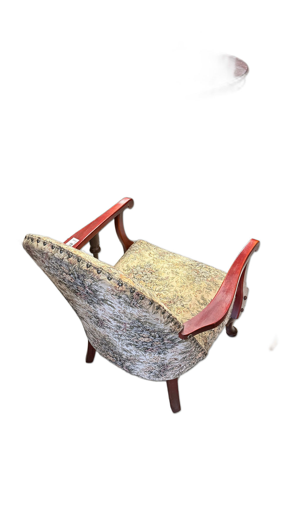 Thumbnail: Antique Queen Anne Upholstered Armchair