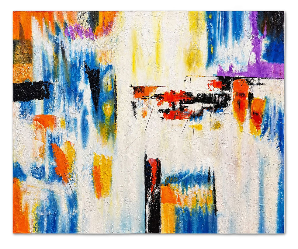Thumbnail: Large Textured Abstract Canvas – Warm Earth Tones & Turquoise