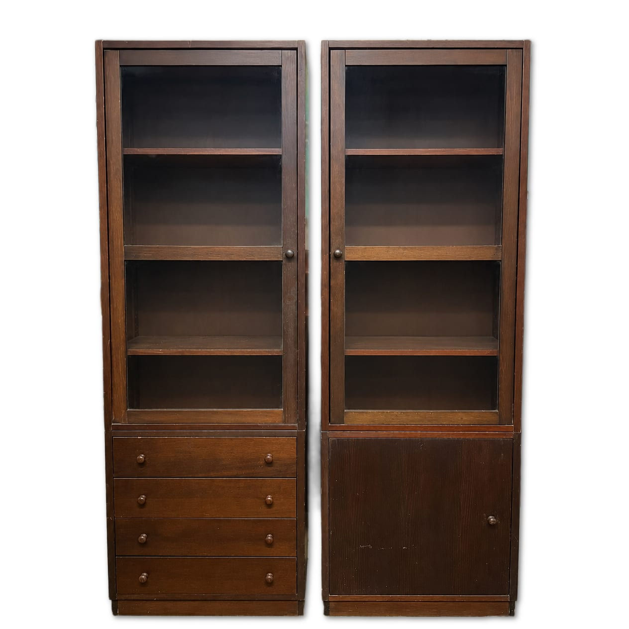 Mid-Century Modern Tall Display Cabinets